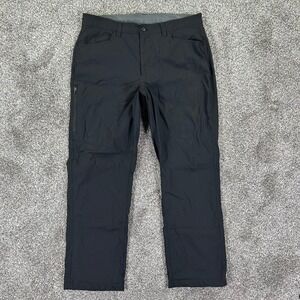 Eddie Bauer Fleece Lined Tech Pant Men 34x30 Black Outdoor Hiking Trail Climbing